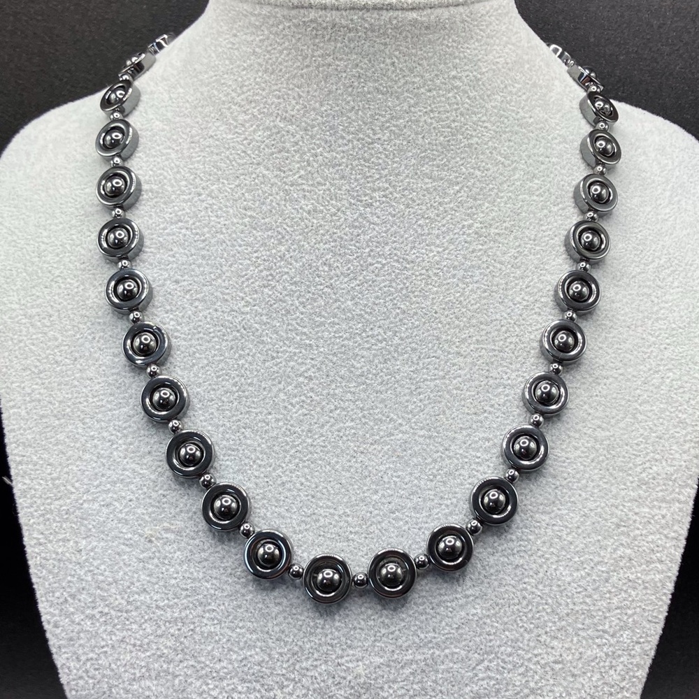 Genuine Hematite Necklaces With Magnetic Clasps, Set of 3 Unisex - Picture 4 of 14